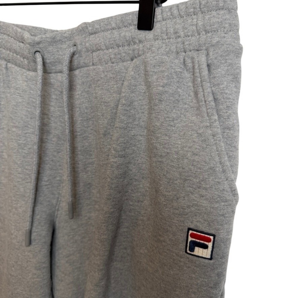 FILA Mens Fleece Jogger Sweatpants L Gray Athleisure Casual Y2K Cozy Retro Sport - Picture 2 of 8